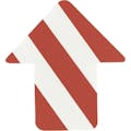 【CAINZ-DASH】日本緑十字社 路面表示ステッカー　矢印型　白／赤　ＱＣＡ－ＷＲ　７６×７０ｍｍ　１０枚組　ＰＶＣ 403046【別送品】