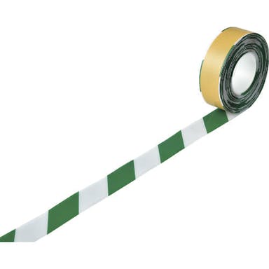 【CAINZ-DASH】日本緑十字社 高耐久ラインテープ　白／緑　ＪＵ－５１０ＷＧ　５０ｍｍ幅×１０ｍ　両端テーパー構造　屋内用 403079【別送品】