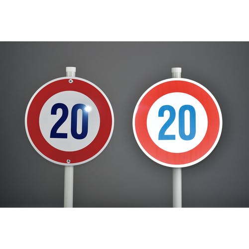 CAINZ-DASH】日本緑十字社 道路標識（構内用） 制限速度20キロ 道路