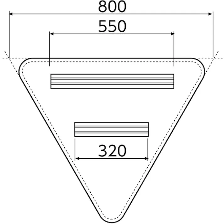 【CAINZ-DASH】日本緑十字社 道路標識(構内用) 止まれ・STOP(一時停止) 道路330-A(AL) 800mm三角 反射タイプ アルミ製 133690【別送品】