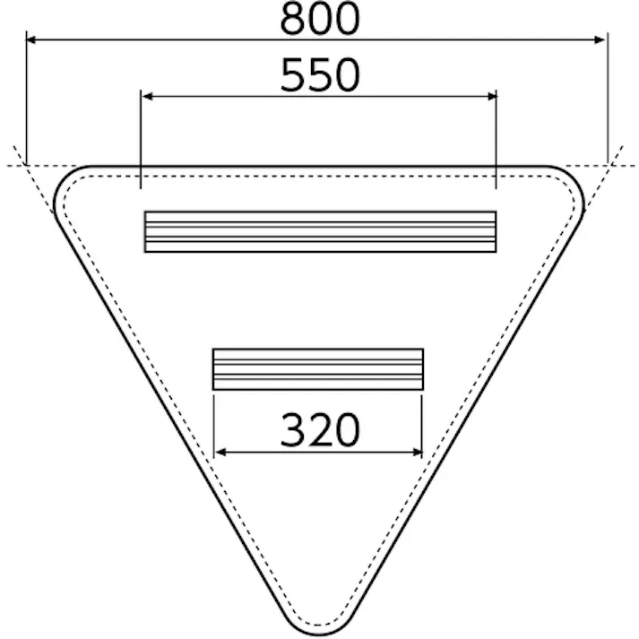 【CAINZ-DASH】日本緑十字社 道路標識(構内用) 徐行・SLOW 道路329-A(AL) 800mm三角 反射タイプ アルミ製 133700【別送品】
