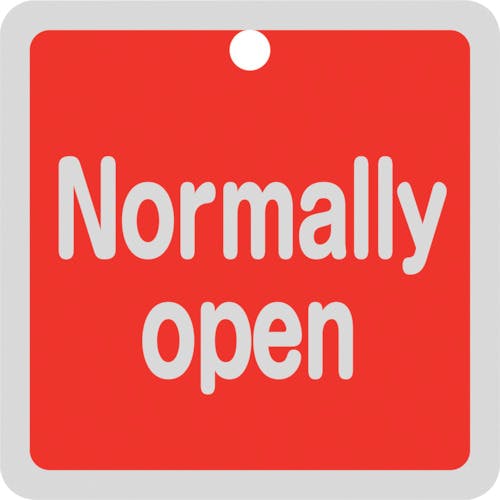 日本緑十字社 バルブ開閉札 Normally open(赤) 特15-150A 50×50mm 両面表示 アルミ製 159101 バルブ表示板 日本緑十字社 バルブ開閉札 Normally open(赤) 特15-150A 50×50mm 両面表示 アルミ製 159101 バルブ表示板