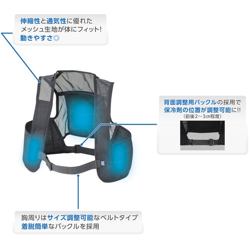 CAINZ-DASH】日本緑十字社 ピタッと冷却ベスト 標準パッケージ XL
