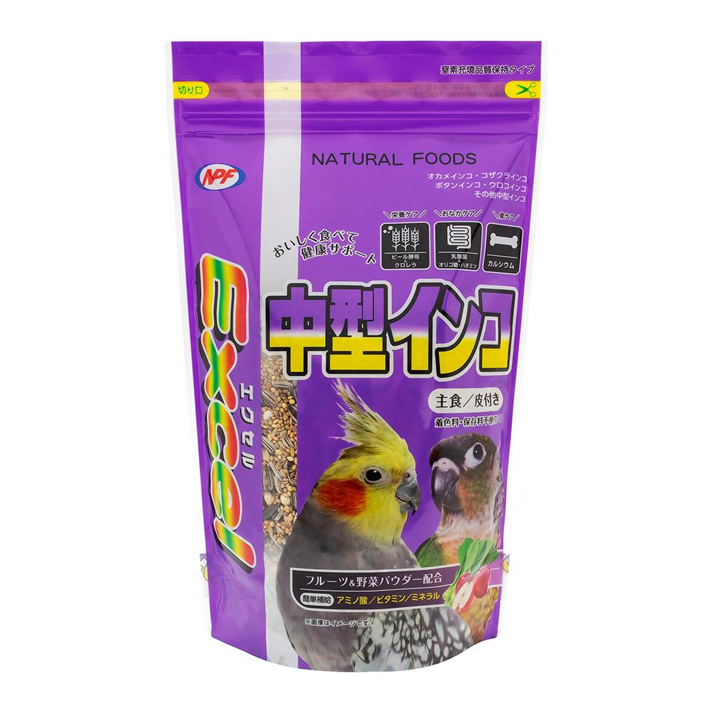 エクセル 中型インコ 皮付き 500g