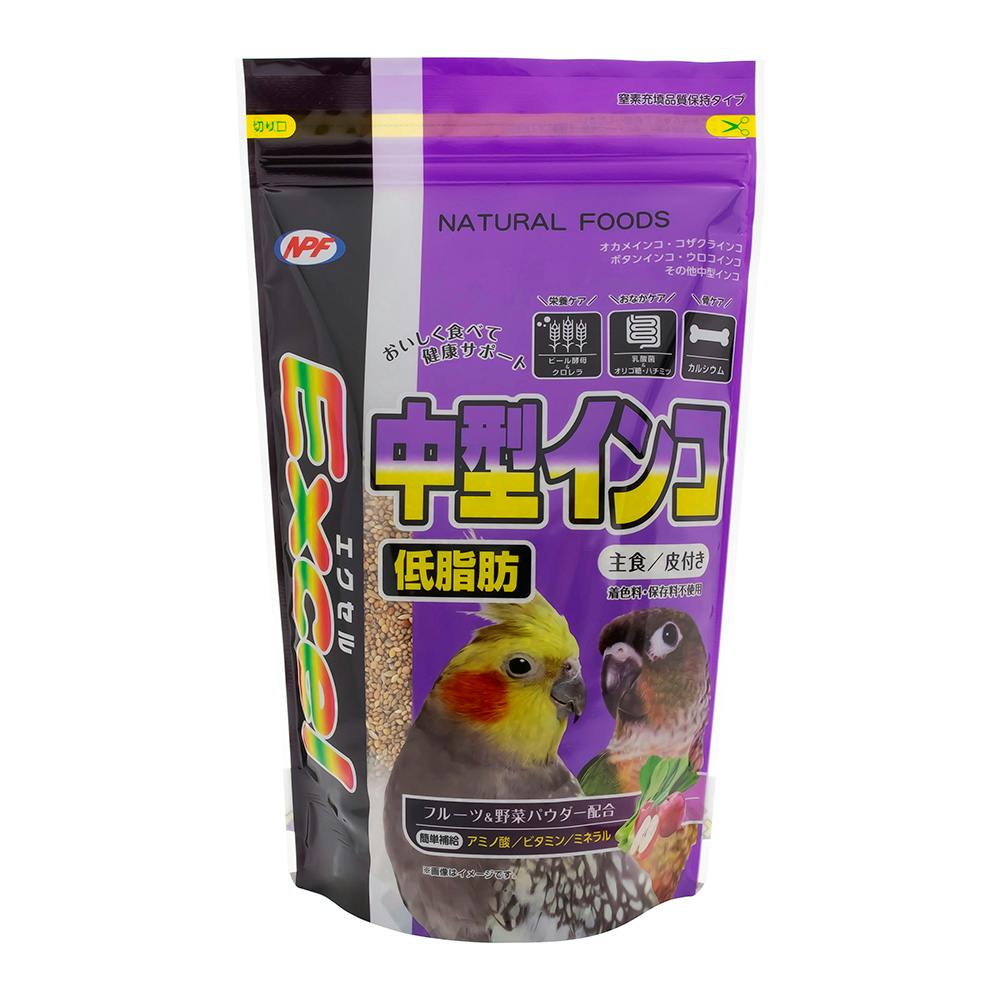 エクセル 中型インコ 低脂肪 皮付き 500g