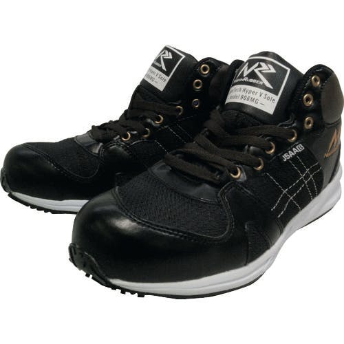 【CAINZ-DASH】日進ゴム プロテクティブスニーカーミドルカット　ブラック　２７．０ｃｍ V906MG-BK-27.0【別送品】