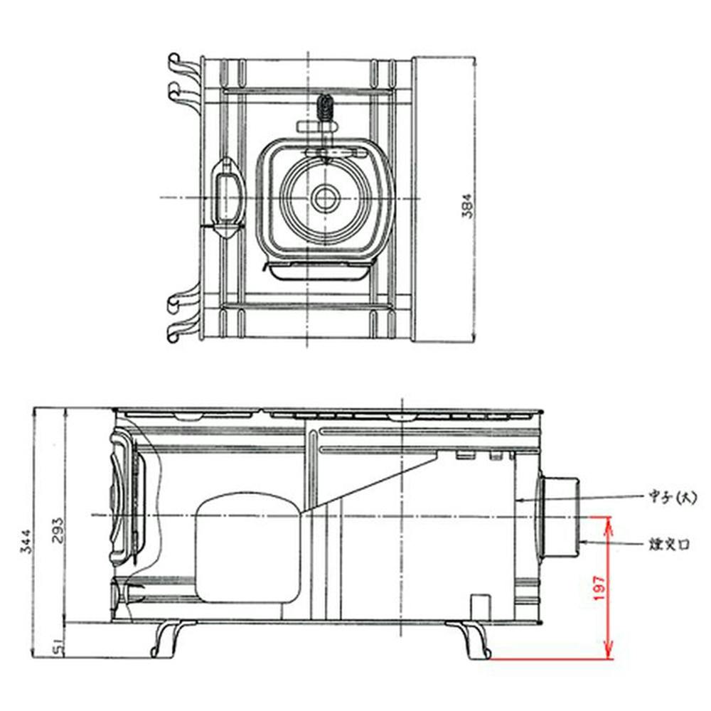 ステンレス製 時計型薪ストーブセット ASS-60 ステンレス 時計1型薪ストーブセット ASS-60 【煙突径 φ106mm