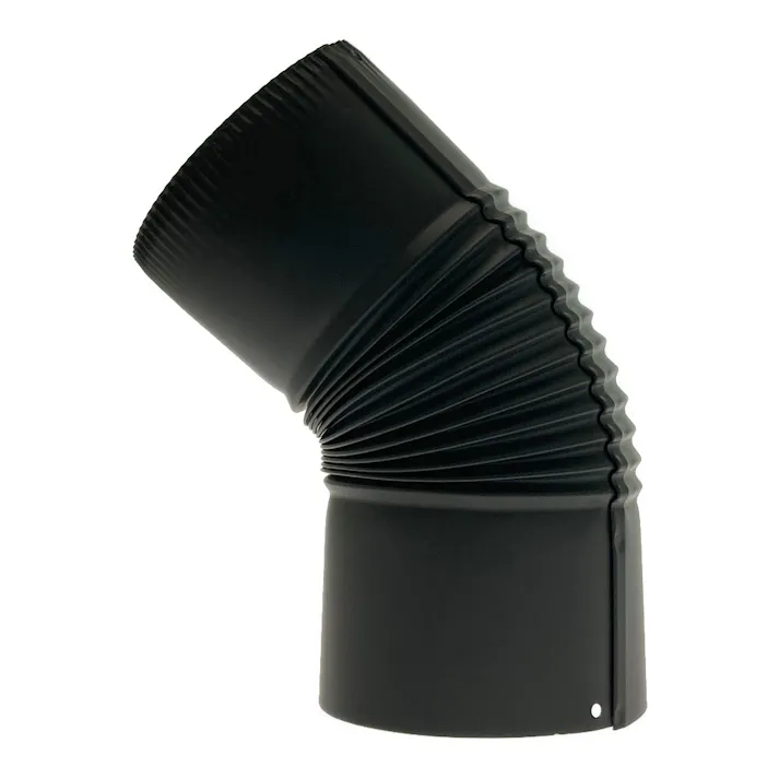 黒耐熱 ステンレス エビ曲45° φ120mm ハゼ折り煙突