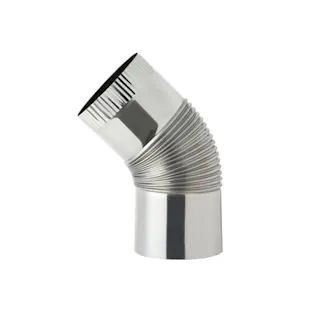 ステンレス エビ曲45° φ120mm ハゼ折り煙突