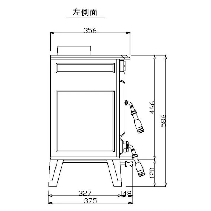 鋳物薪ストーブ HTC-50TX 煙突径φ120mm 暖房面積20~30坪【別送品】