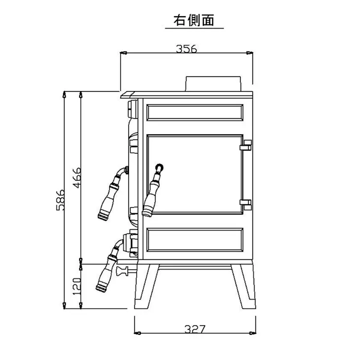 鋳物薪ストーブ HTC-50TX 煙突径φ120mm 暖房面積20~30坪【別送品】