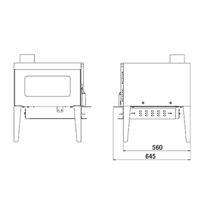 鋼板製薪ストーブ HM-360 煙突径φ120mm 暖房面積20~25坪【別送品】