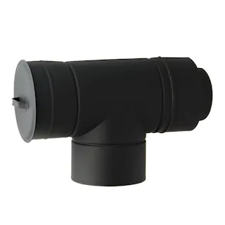 黒耐熱 二重 ステンレス T曲 φ150mm 外筒径φ200mm ハゼ折り煙突