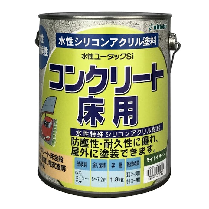 日本特殊塗料 水性ユータックSi コンクリート床用 ライトグリーン 1.8kg【別送品】