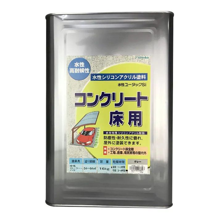 日本特殊塗料 水性ユータックSi コンクリート床用 グレー 16kg【別送品】