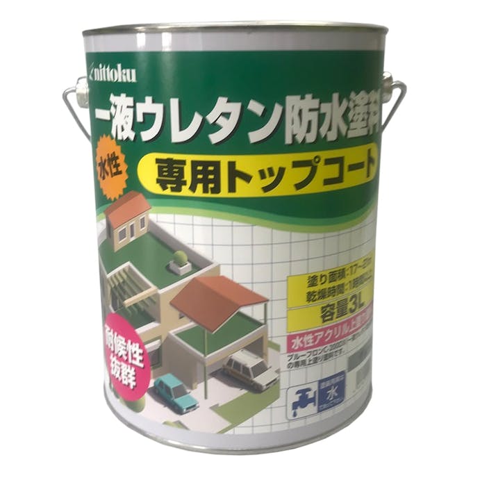 日本特殊塗料 1液ウレタン防水塗料 専用トップコート グレー 3L【別送品】