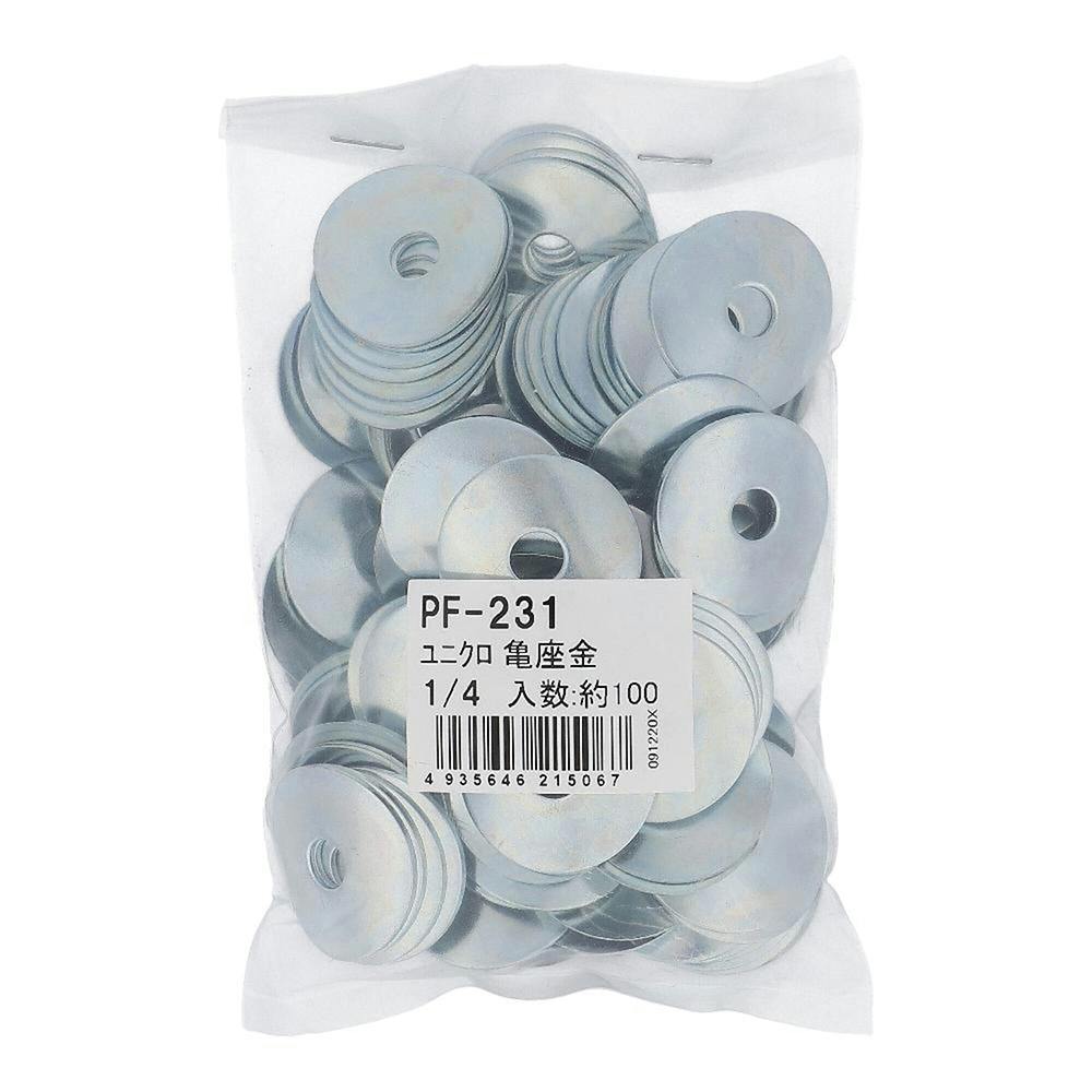 ユニクロ亀座金 1/4 100入 | ねじ・くぎ・針金・建築金物 通販