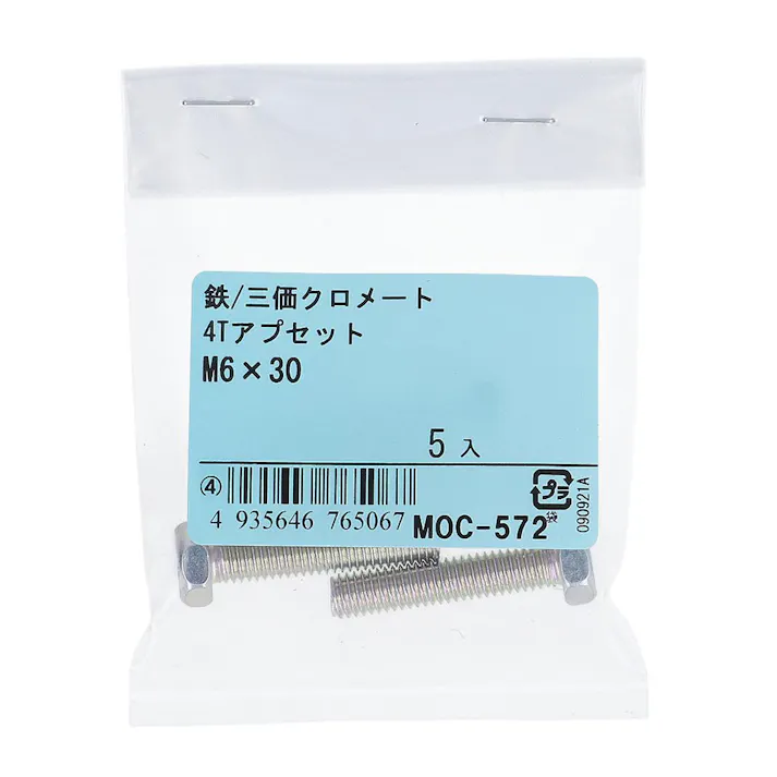 4Tアプセット 鉄/三価クロメート M6×30mm 5入