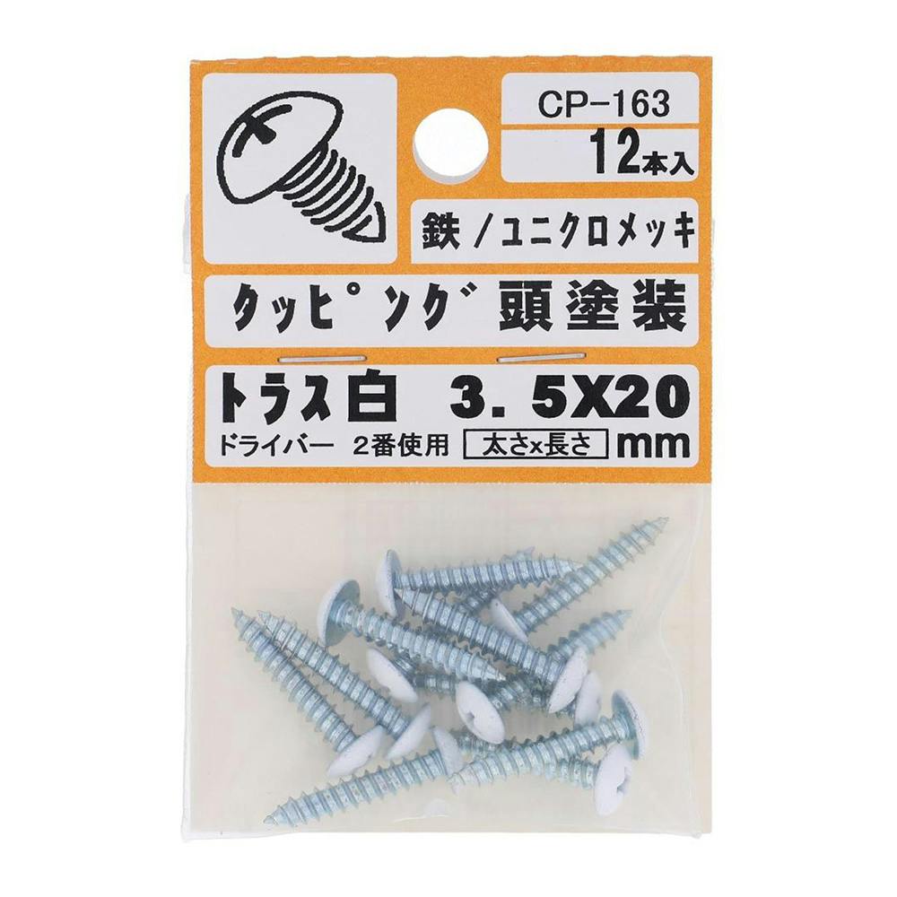 カラータッピング トラス 白 CP-163 3.5×20mm