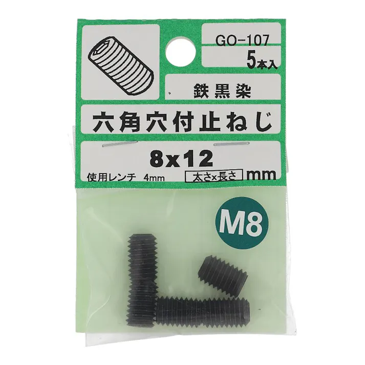 六角穴付止ねじ GO-107 8×12mm 5入