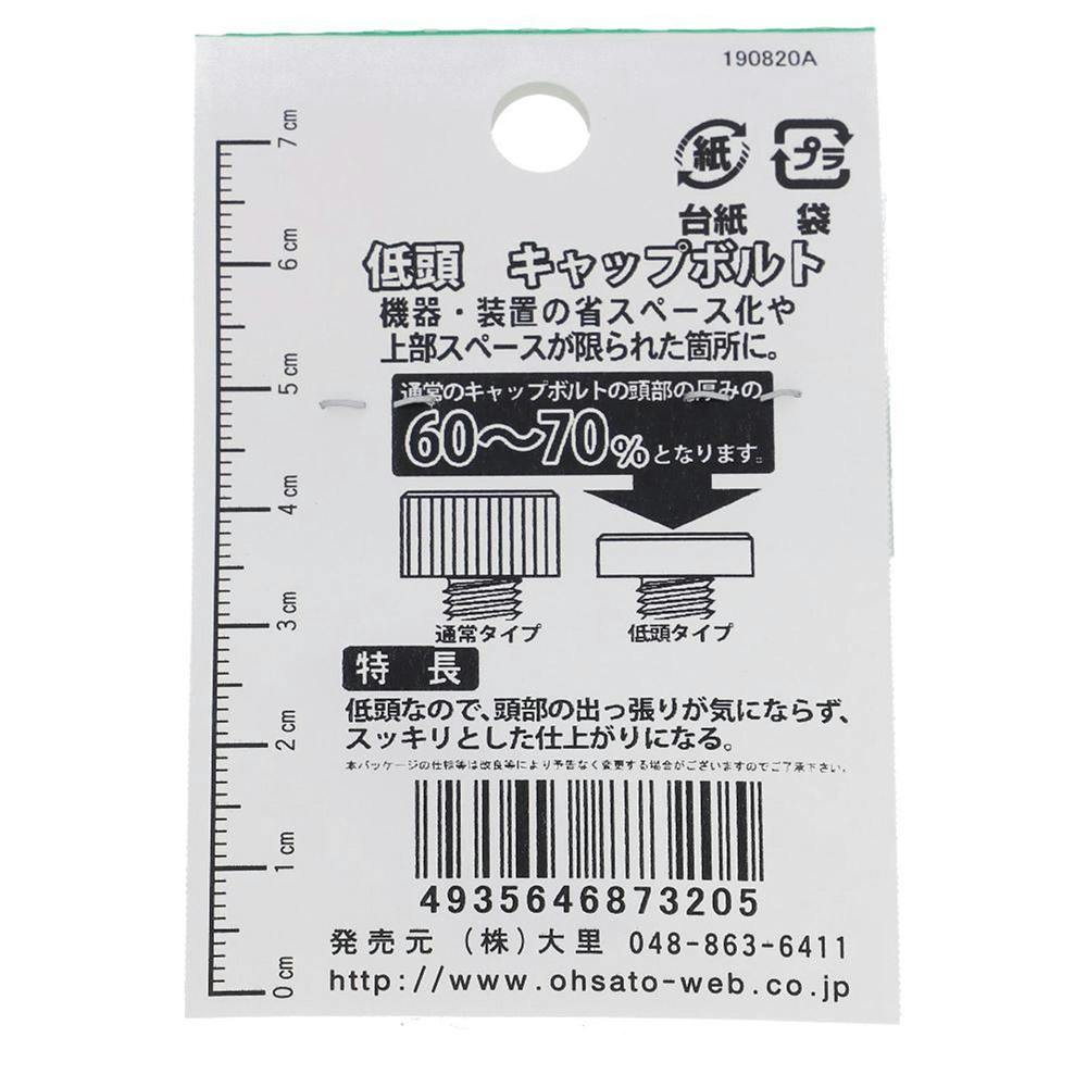 六角穴付ボルト ステンレス 低頭 GO-320 6×25mm 2本入 | ねじ・くぎ