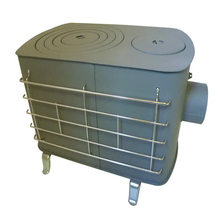 角型薪ストーブ ガード付ワイド グレー(煙突別売)【別送品】