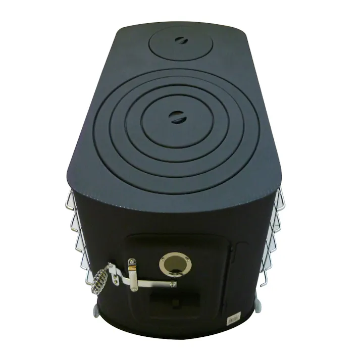 角型薪ストーブ ガード付ワイド ブラック(煙突別売)【別送品】