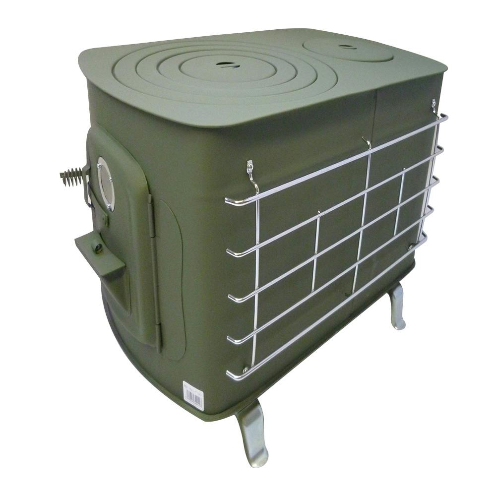 角型薪ストーブ ガード付ワイド オリーブ(煙突別売)【別送品】 | 空調