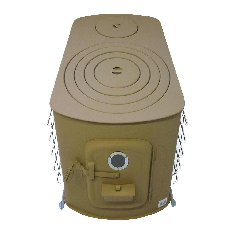 角型薪ストーブ ガード付ワイド ベージュ(煙突別売)【別送品