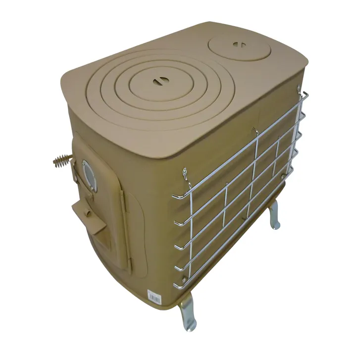 角型薪ストーブ ガード付ワイド ベージュ(煙突別売)【別送品】