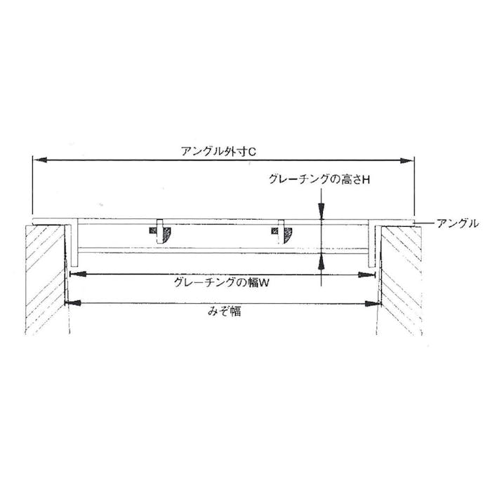 U字溝グレーチング HGU60-19【別送品】