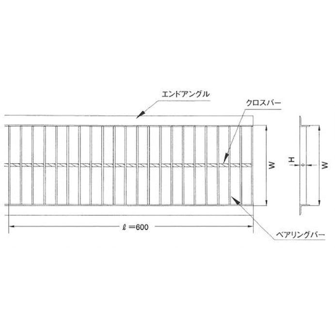 グレーチングL-600 HGU180-19【別送品】