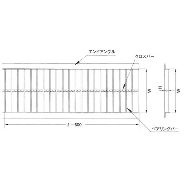 グレーチングL-600 HGU240-25【別送品】