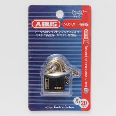 ABUS シリンダー樹脂カバー付南京錠 BPT84 20mm