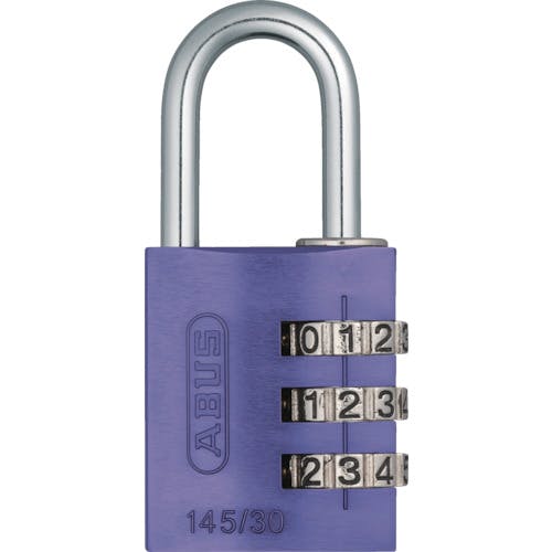 アバス社 ナンバー可変式南京錠 145-30 パープル 145-30-PU ダイヤルキー アバス社 ナンバー可変式南京錠 145-30 パープル 145-30-PU ダイヤルキー