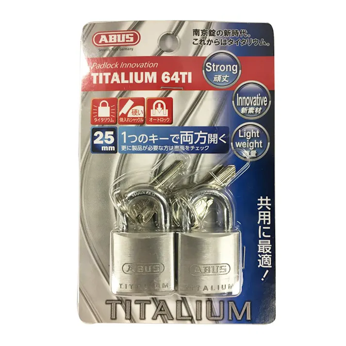 ABUS 南京錠 TITALIUM 25mm BP-64TI/25KA
