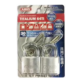 ABUS 南京錠 TITALIUM 30mm BP-64TI/30KA