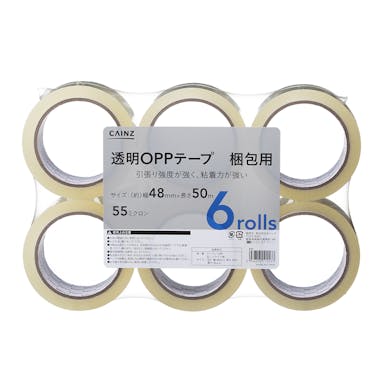 カインズ 透明OPPテープ 梱包用 55ミクロン 幅48mm×長さ50m 6ロール