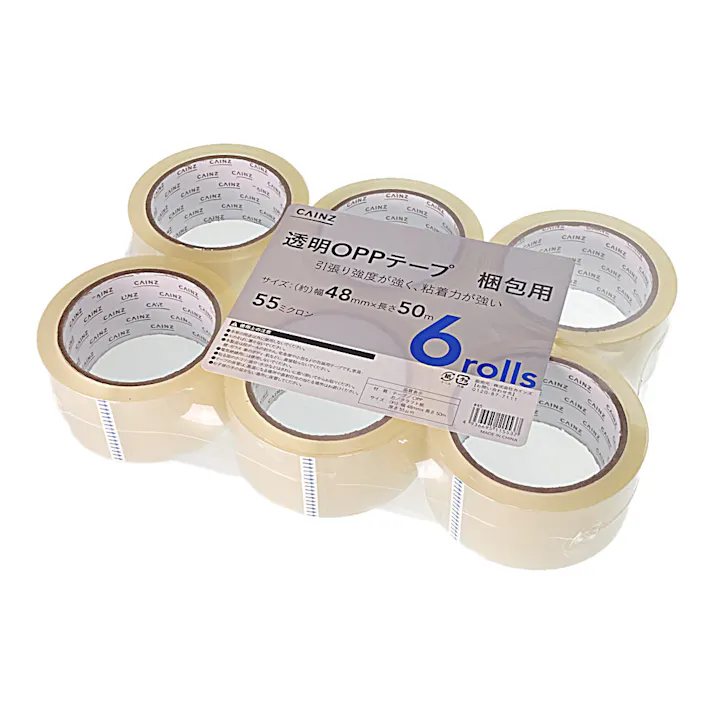 カインズ 透明OPPテープ 梱包用 55ミクロン 幅48mm×長さ50m 6ロール