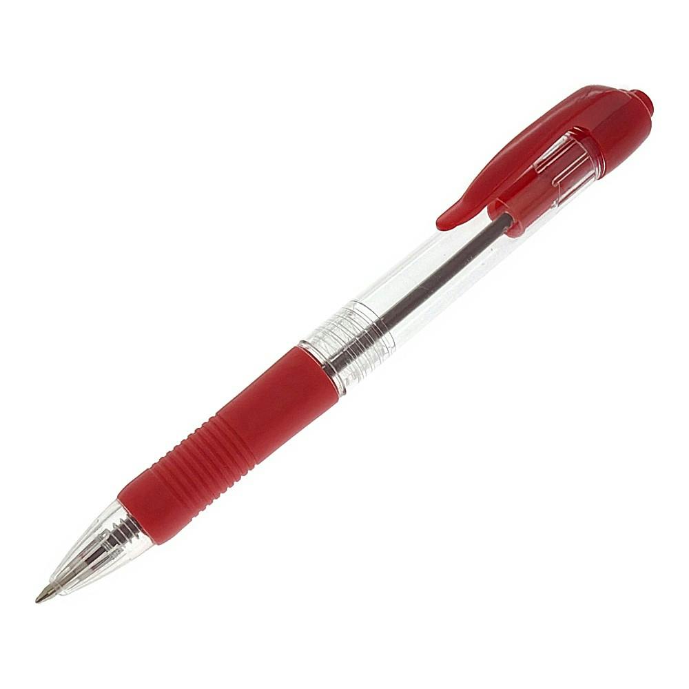カインズ ノック式 油性ボールペン 赤 0.7mm 10本入 | 文房具・事務