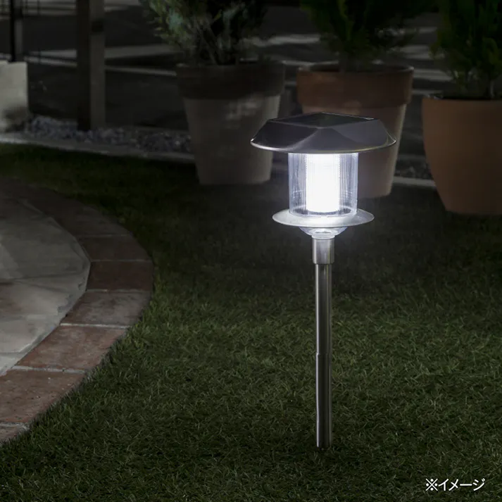 パワーLEDステンソーラーライト シルバー CHPS302W(販売終了)