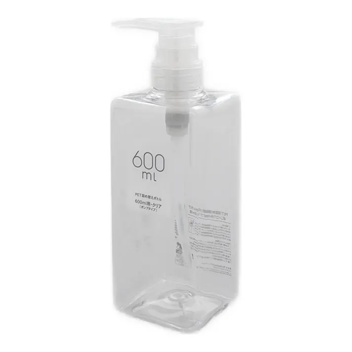 PET詰替ボトル ポンプタイプ 600ml クリア