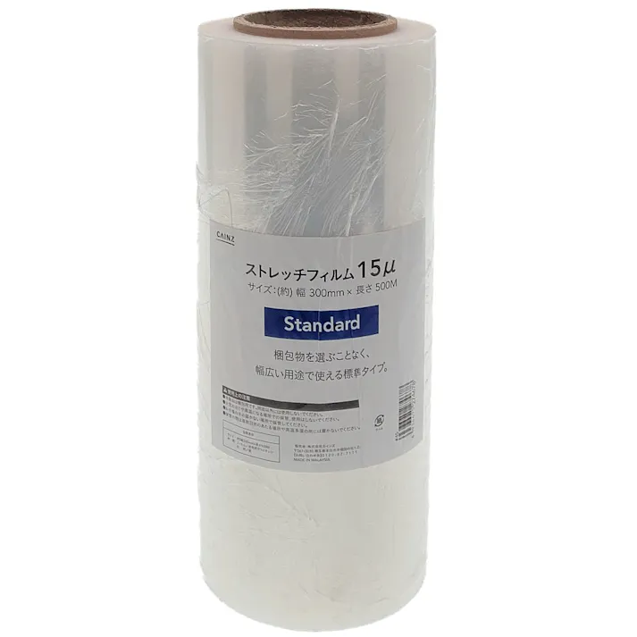【ケース販売】カインズ ストレッチフィルム 15ミクロン 幅300mm×長さ500m