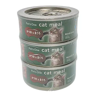 Pet’sOne キャットミール かつお&まぐろ ミニ(60g)3缶パック