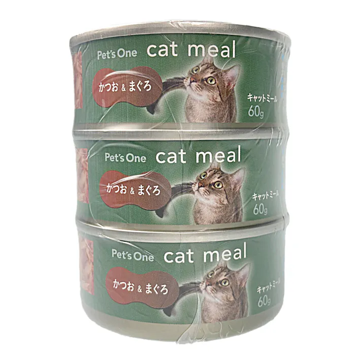 Pet’sOne キャットミール かつお&まぐろ ミニ(60g)3缶パック