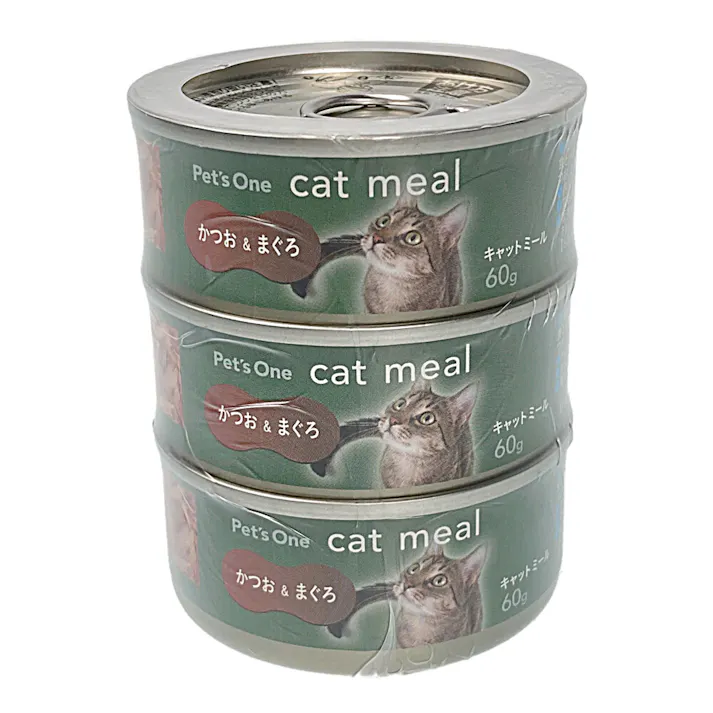 Pet’sOne キャットミール かつお&まぐろ ミニ(60g)3缶パック