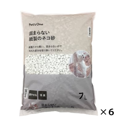 【ケース販売】猫砂 Pet’sOne 固まらない紙製のネコ砂 7L×6個入