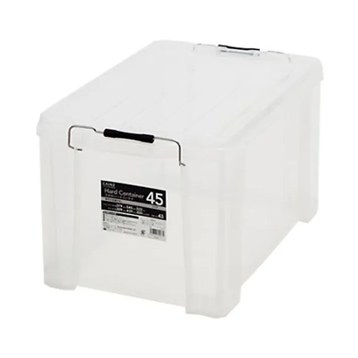 カインズ フタ付ハードコンテナ #45 クリア 幅37.9cm 奥行54.5cm 高さ32.2cm