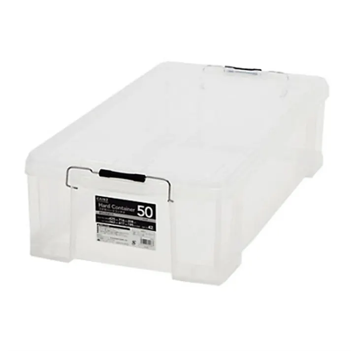 カインズ フタ付ハードコンテナ #50 クリア 幅42.5cm 奥行71.6cm 高さ20.8cm