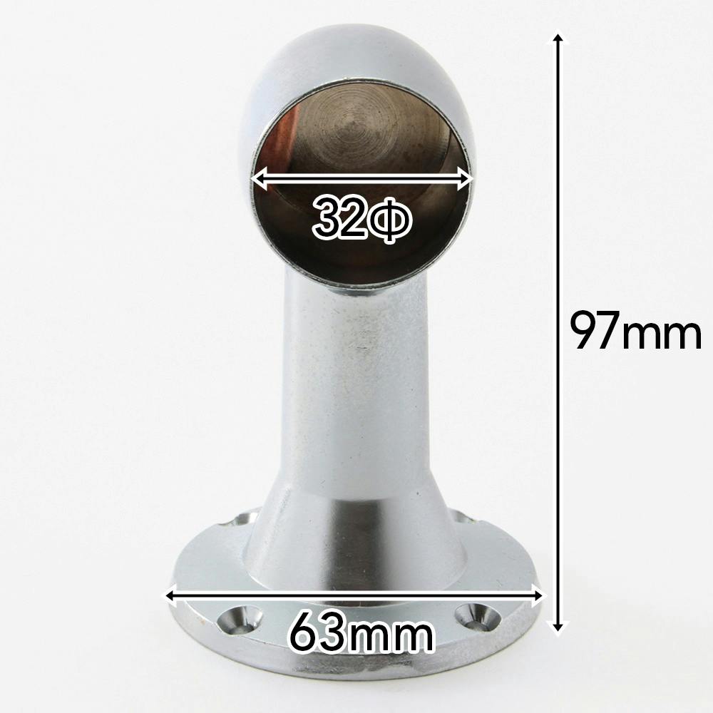 ステンレスパイプ用首長 ブラケット32φミリ用 止 | ねじ・くぎ・針金